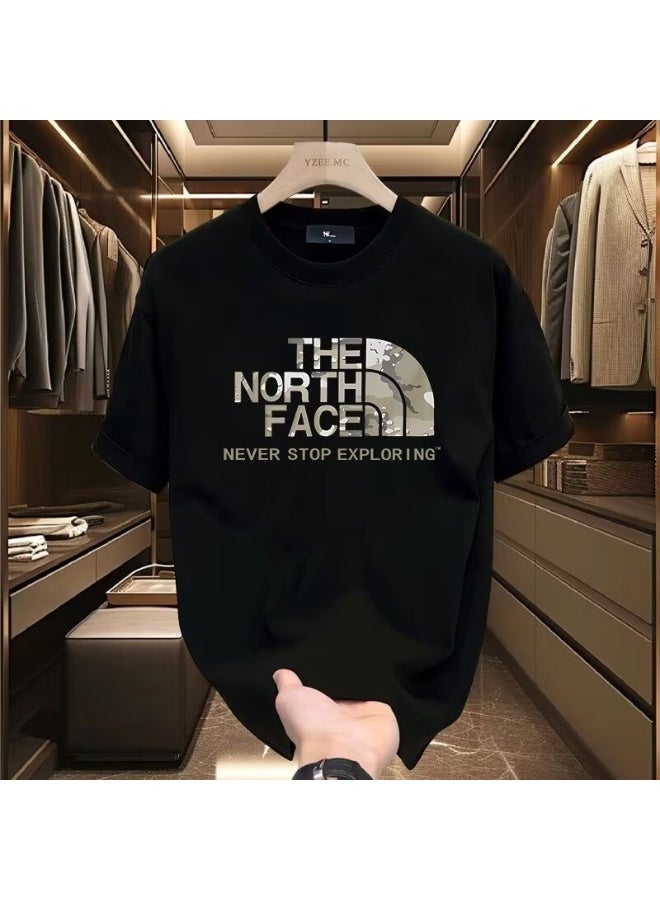 THE NORTH FACE تي شيرت كلاسيكي من ذا نورث فيس بقلنسوة دائرية | أساسي للاستخدام اليومي | للجنسين - Image 1